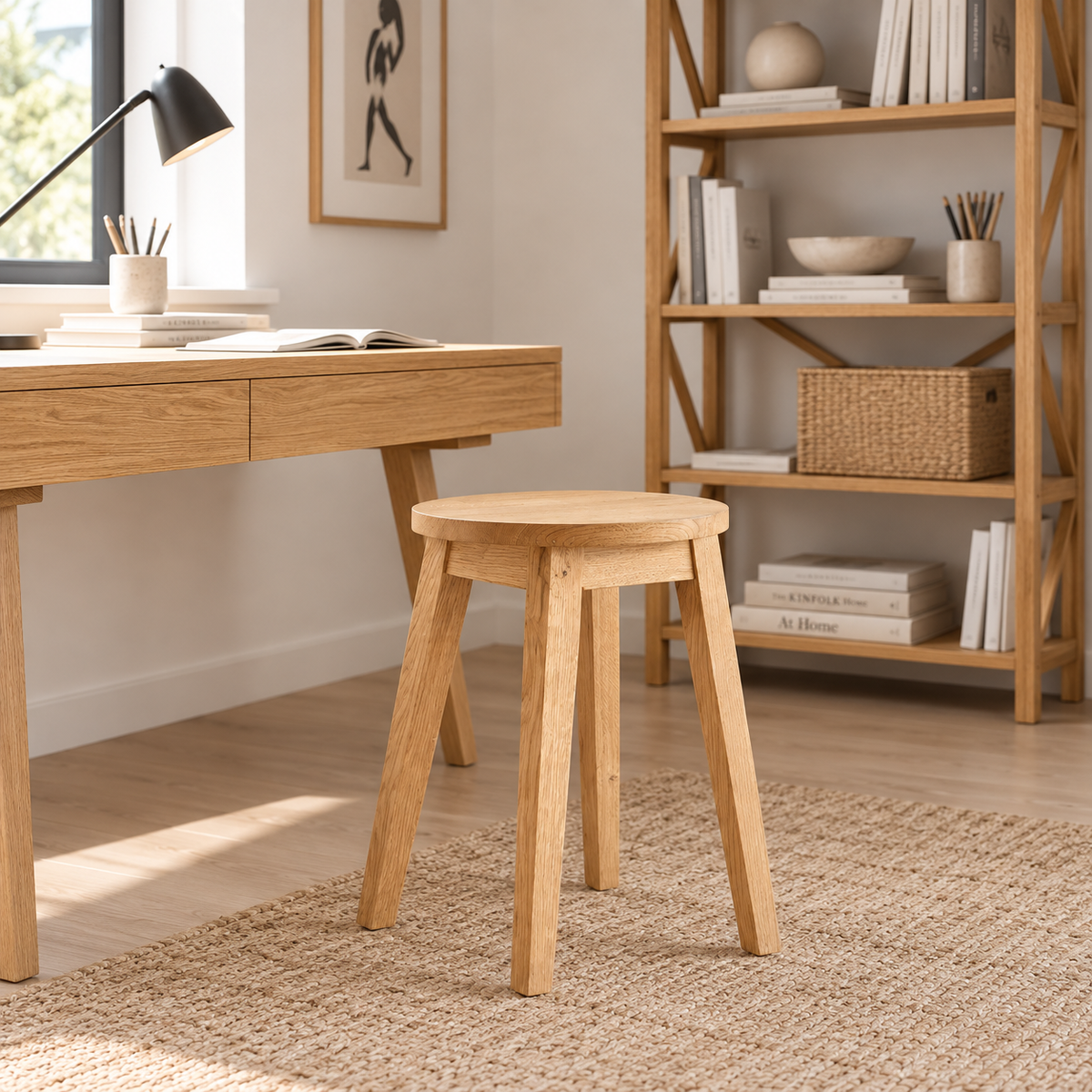 ROUND STOOL| שרפרף עגול מעץ מלא
