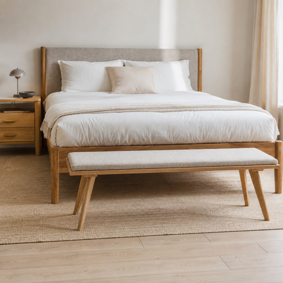 HARGROVE BENCH| ספסל מרופד מעץ מלא